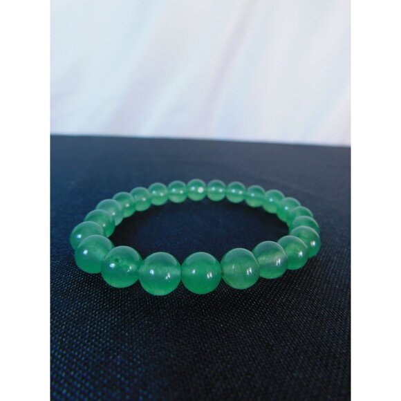 Green Aventurine Bracelet 8mm Stretch - New - Witchcore Earth - Picture 7 of 13